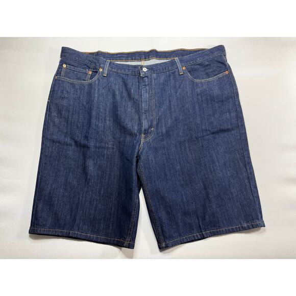 Levi's 469 Men's Loose Fit Dark Wash Blue Denim Shorts - Size 48 (50x11.5) - Picture 1 of 5